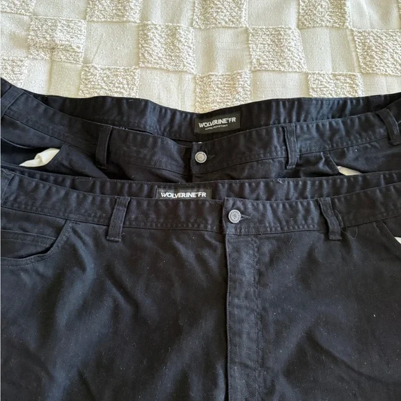 FR Flame Resistant Wolverine Black Pants Size 54X32 (Bundle of 2)